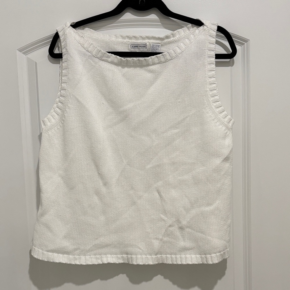 JEANNE PIERRE Classic White Tank Top